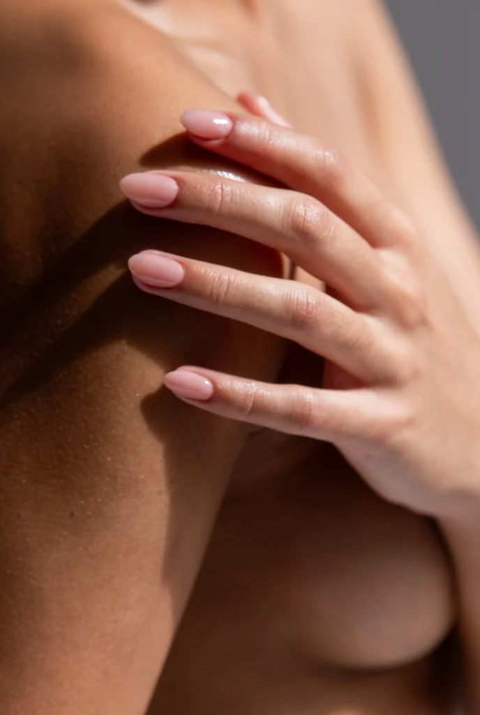 Manos femeninas acariciando suavemente el hombro, masaje erótico relajante en Bliss masaje tantrico
